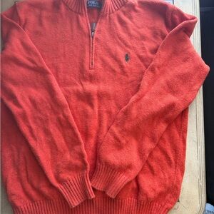 Ralph Lauren Men's Zip Up Sweater in Orange